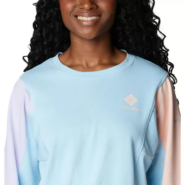 imageColumbia Womens Trek Seasonal Ft CrewSpring BluePeach Blsm Csc Stacked Logo