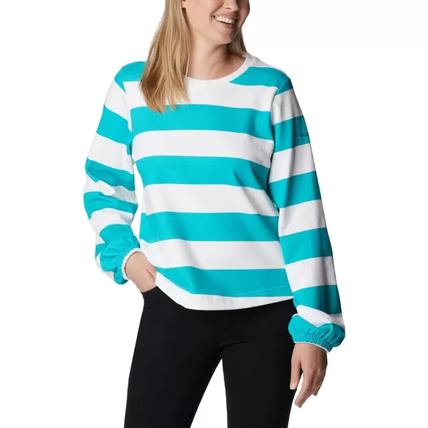 imageColumbia Womens Trek Seasonal Ft Graphic CrewBright AquaRugby Stripe