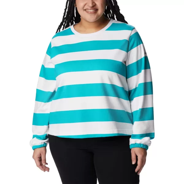 imageColumbia Womens Trek Seasonal Ft Graphic CrewBright AquaRugby Stripe