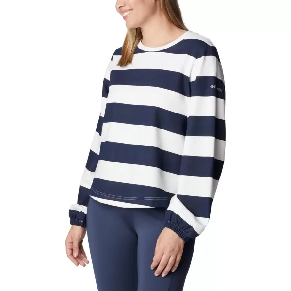 imageColumbia Womens Trek Seasonal Ft Graphic CrewCollegiate NavyRugby Stripe