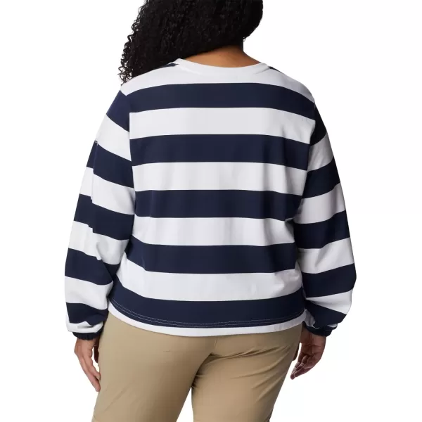 imageColumbia Womens Trek Seasonal Ft Graphic CrewCollegiate NavyRugby Stripe