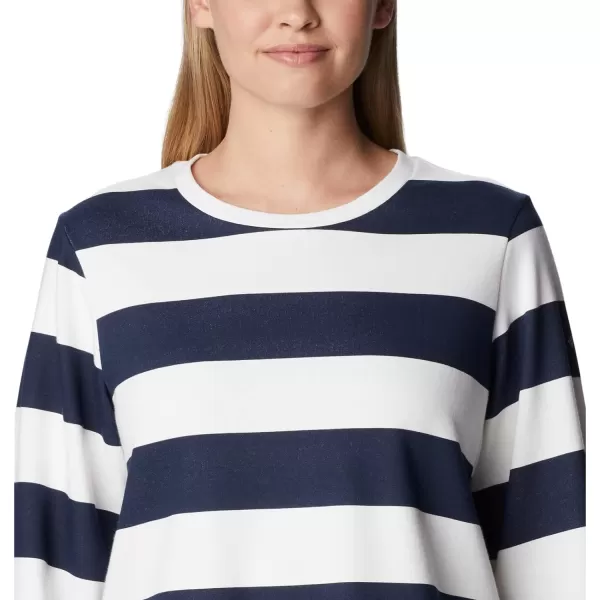 imageColumbia Womens Trek Seasonal Ft Graphic CrewCollegiate NavyRugby Stripe