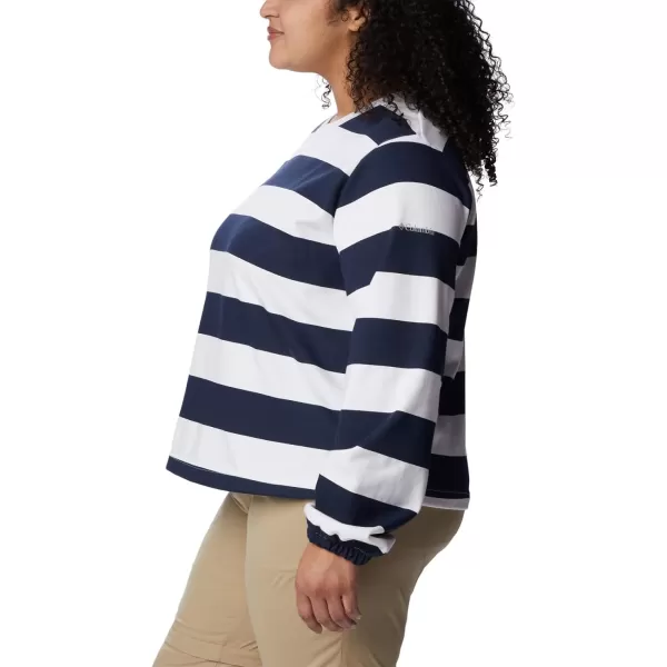 imageColumbia Womens Trek Seasonal Ft Graphic CrewCollegiate NavyRugby Stripe