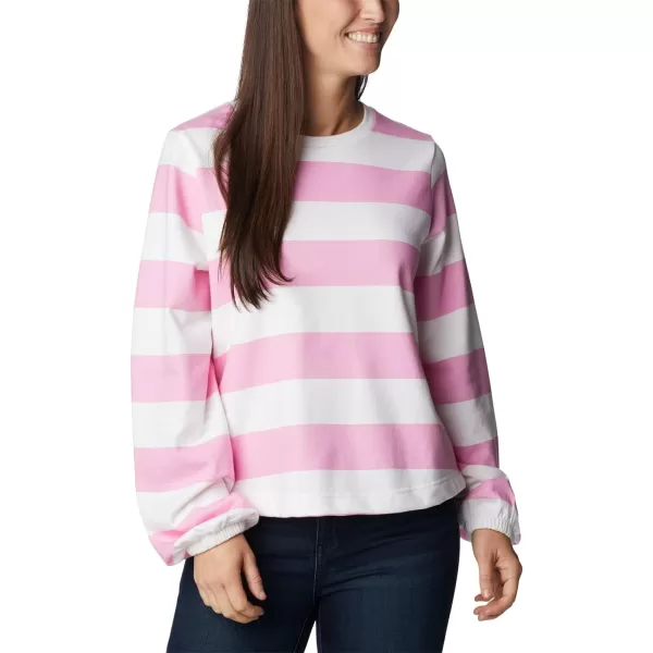 imageColumbia Womens Trek Seasonal Ft Graphic CrewWild RoseRugby Stripe