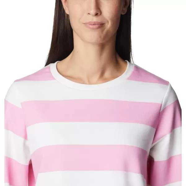 imageColumbia Womens Trek Seasonal Ft Graphic CrewWild RoseRugby Stripe