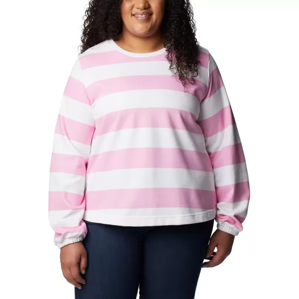 imageColumbia Womens Trek Seasonal Ft Graphic CrewWild RoseRugby Stripe