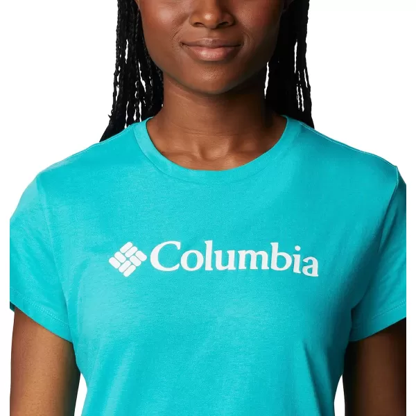 imageColumbia Womens Trek Short Sleeve Graphic TeeBright AquaCsc Branded Graphic