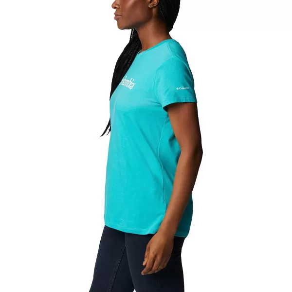 imageColumbia Womens Trek Short Sleeve Graphic TeeBright AquaCsc Branded Graphic