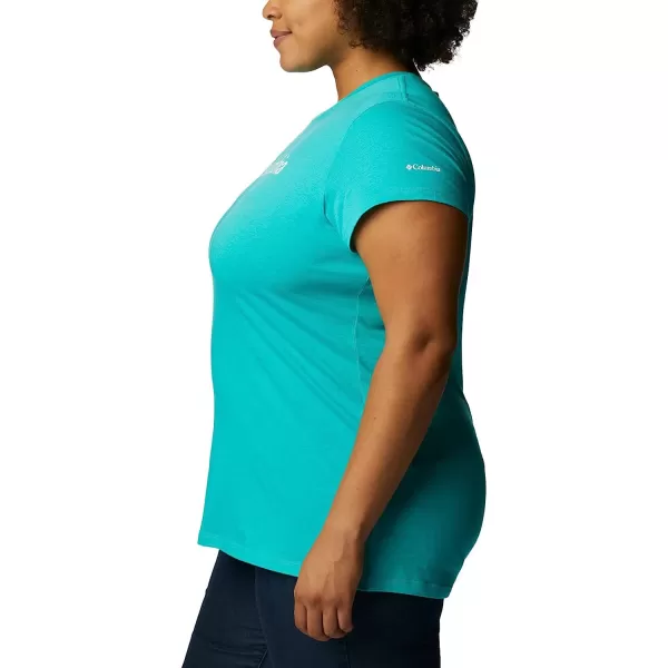 imageColumbia Womens Trek Short Sleeve Graphic TeeBright AquaCsc Branded Graphic