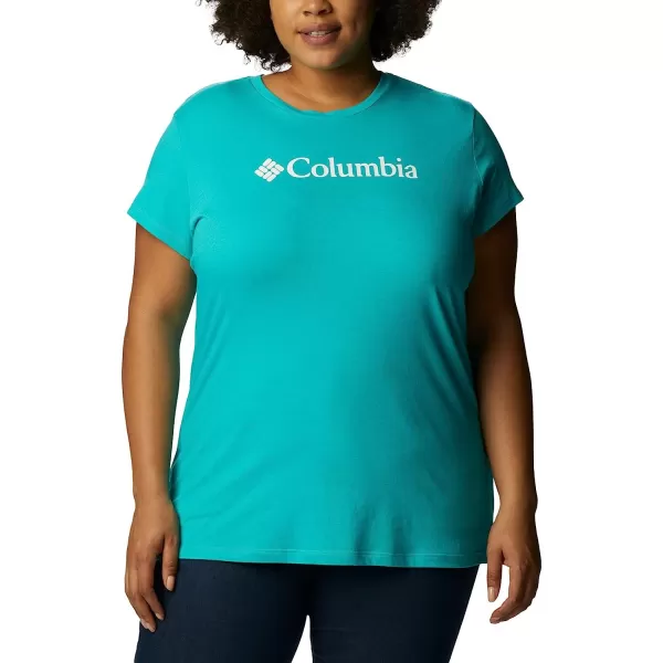 imageColumbia Womens Trek Short Sleeve Graphic TeeBright AquaCsc Branded Graphic