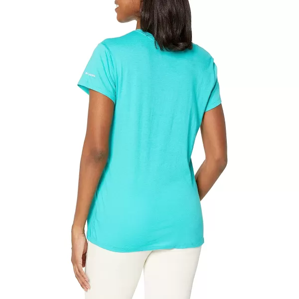 imageColumbia Womens Trek Short Sleeve Graphic TeeBright AquaCsc Stacked Mini Graphic