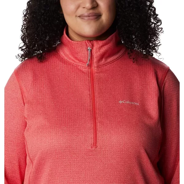 imageColumbia Womens W Park View Grid Fleece 12 ZipRed Hibiscus Heather