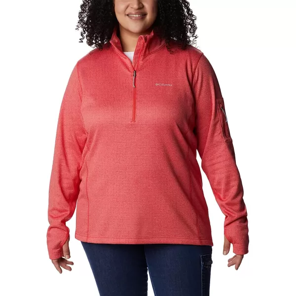 imageColumbia Womens W Park View Grid Fleece 12 ZipRed Hibiscus Heather