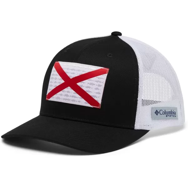 imageColumbia unisexadult Pfg Fish Flag Mesh Snap BackBlackAlabama Flag