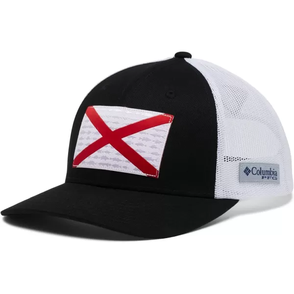 imageColumbia unisexadult Pfg Fish Flag Mesh Snap BackBlackAlabama Flag