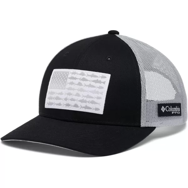 imageColumbia unisexadult Pfg Fish Flag Mesh Snap BackBlackCool Grey