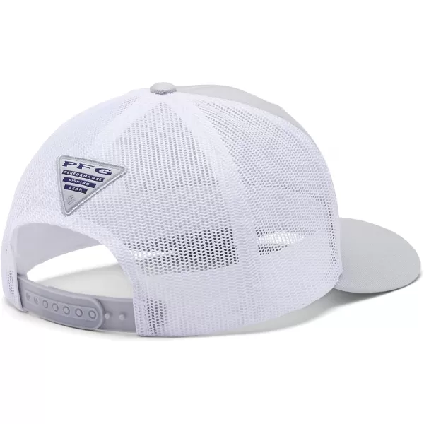 imageColumbia unisexadult Pfg Fish Flag Mesh Snap BackCool GreyWhiteUs Fish Flag