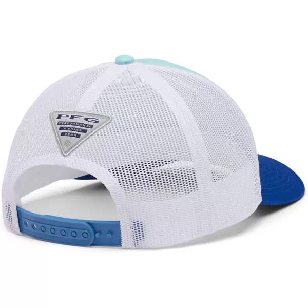 imageColumbia unisexadult Pfg Fish Flag Mesh Snap BackGulf StreamWhiteBlue Macaw