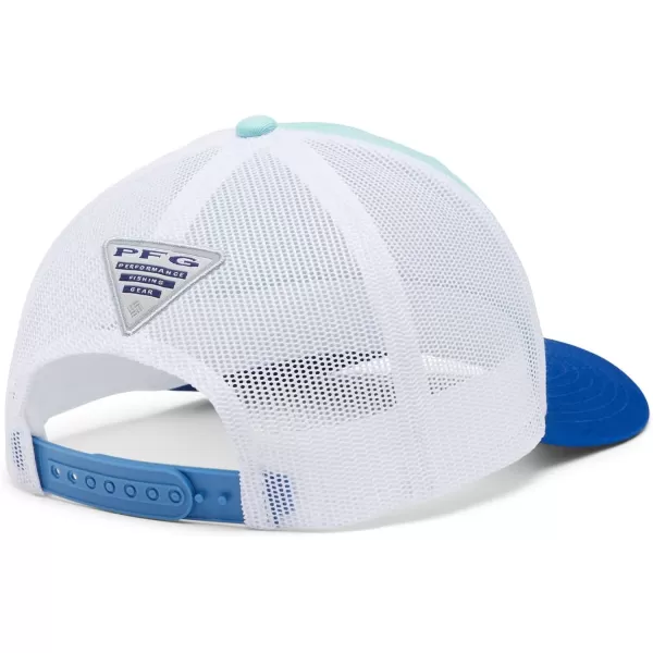 imageColumbia unisexadult Pfg Fish Flag Mesh Snap BackGulf StreamWhiteBlue Macaw