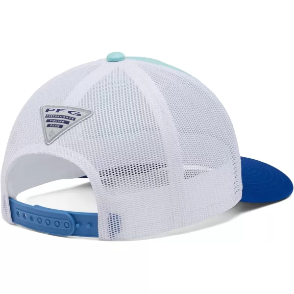 imageColumbia unisexadult Pfg Fish Flag Mesh Snap BackGulf StreamWhiteBlue Macaw