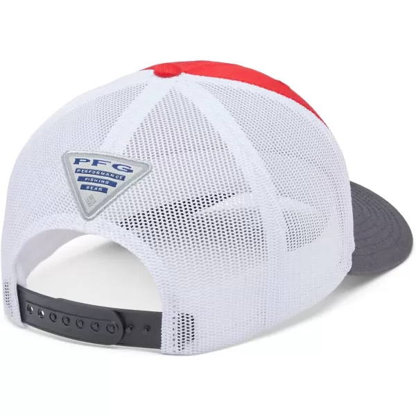 imageColumbia unisexadult Pfg Fish Flag Mesh Snap BackRed SparkShark