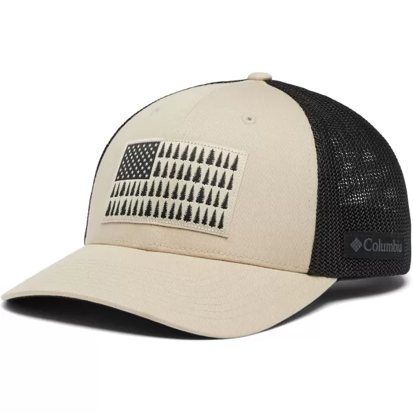 imageColumbia unisexadult Tree Flag Mesh Ball Cap  High CrownAncient FossilBlack