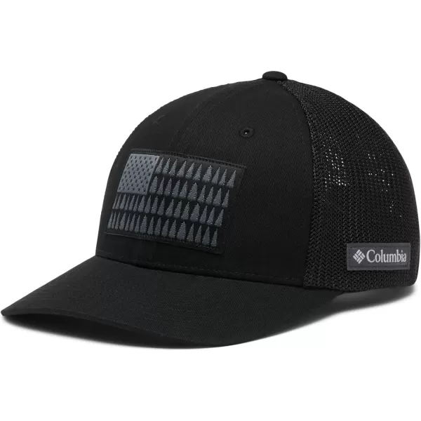 imageColumbia unisexadult Tree Flag Mesh Ball Cap  High CrownBlack