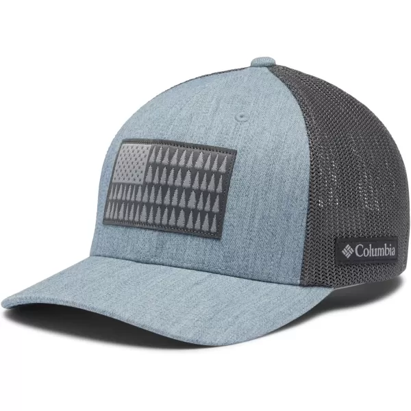 imageColumbia unisexadult Tree Flag Mesh Ball Cap  High CrownBluestone Heather