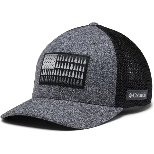 imageColumbia unisexadult Tree Flag Mesh Ball Cap  High CrownGrill Heather