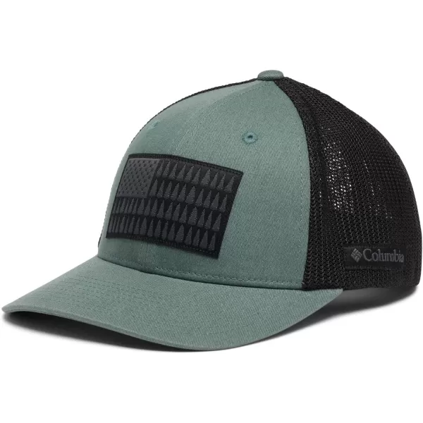imageColumbia unisexadult Tree Flag Mesh Ball Cap  High CrownMetalBlack