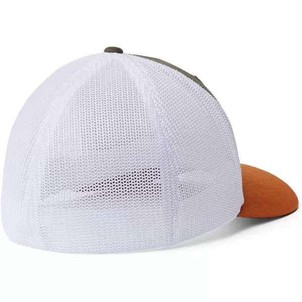 imageColumbia unisexadult Tree Flag Mesh Ball Cap  High CrownOlive GreenWhiteCaramel