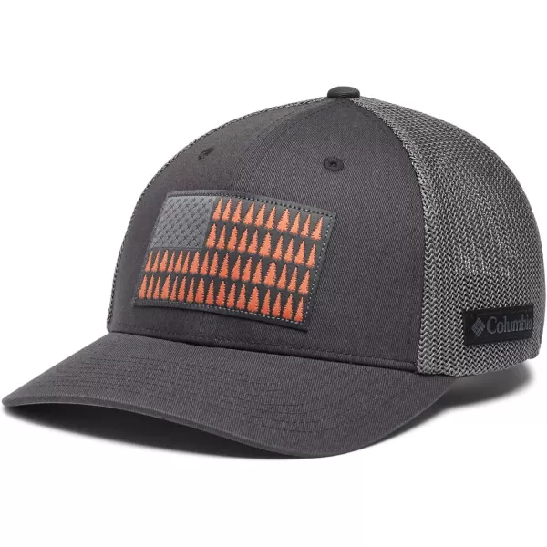 imageColumbia unisexadult Tree Flag Mesh Ball Cap  High CrownSharkCity Grey