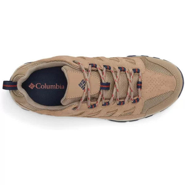 imageMens Crestwood Waterproof Hiking ShoeAsh Brown  Warp Red