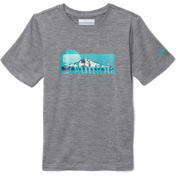 imageColumbia Boys Mount Echo Short Sleeve Graphic ShirtColumbia Grey HeatherInverted Moonrise