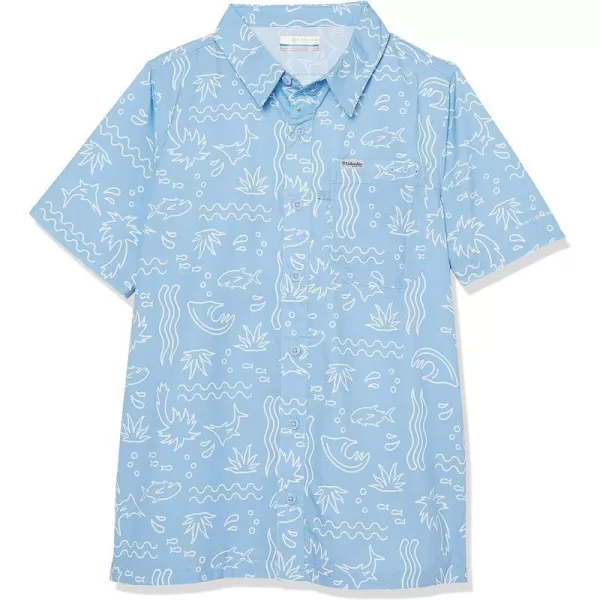 imageColumbia Boys Super Slack Tide Short Sleeve Camp ShirtAgate Blue Marlin Shores