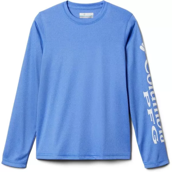imageColumbia Boys Terminal Tackle Heather Long SleeveBlue Macaw HeatherWhite Logo