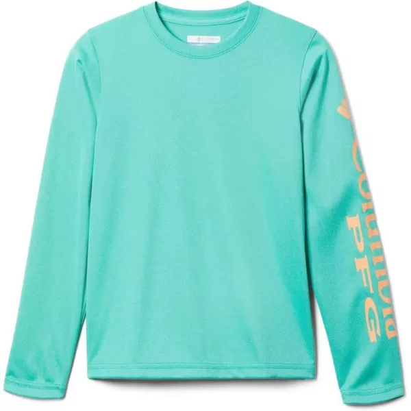 imageColumbia Boys Terminal Tackle Heather Long SleeveElectric Turquoise HeatherBright Nectar Logo