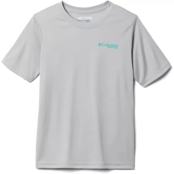 imageColumbia Boys Terminal Tackle PFG Fish Flag Short SleeveCool GreyElectric Turquoise Gradient