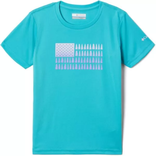 imageColumbia Girls Mirror Creek Short Sleeve Graphic ShirtGeyserPatriotic Pines Graphic