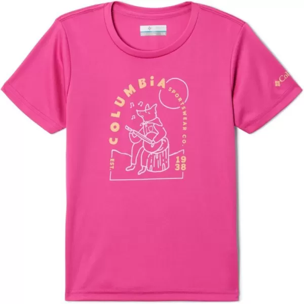 imageColumbia Girls Mirror Creek Short Sleeve Graphic ShirtPink IceCamp Tunes Graphic