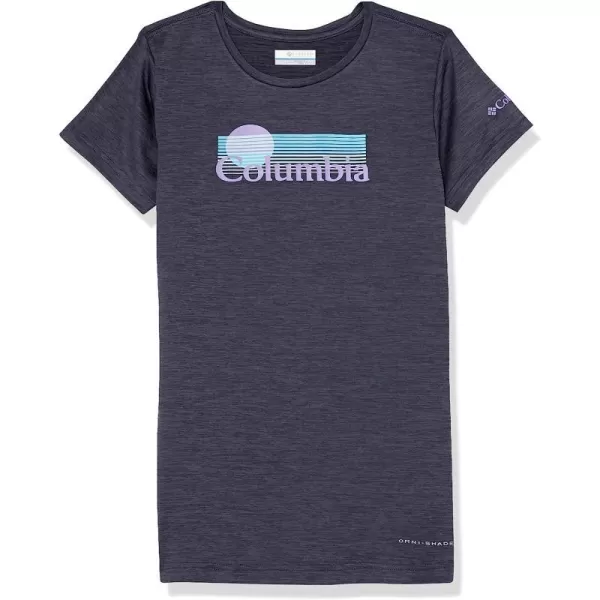 imageColumbia Girls Mission Peak Short Sleeve Graphic ShirtNocturnal HeatherInverted Stripes Graphic