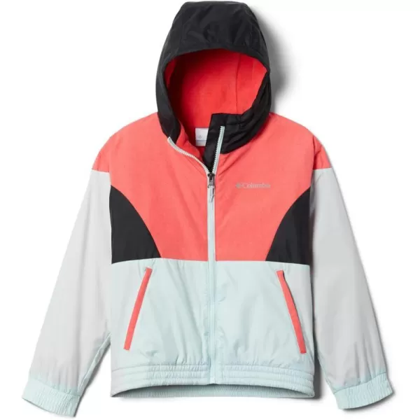 imageColumbia Girls Side Hill Lined WindbreakerIcy MornRed HibiscusBlack