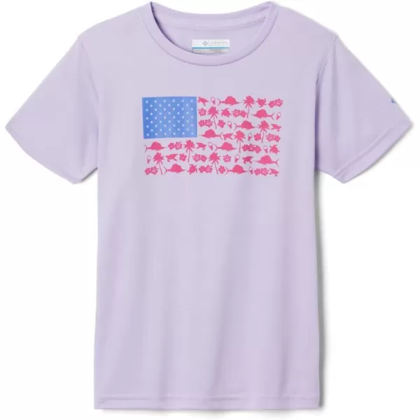 imageColumbia Girls Tidal Tee PFG Fish and Friends Flag Short SleeveSoft VioletFish Friends Flag Graphic