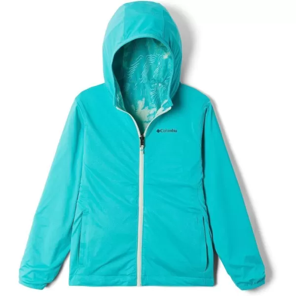 imageColumbia Kids Pixel Grabber Reversible JacketBright Aqua Topo Palms