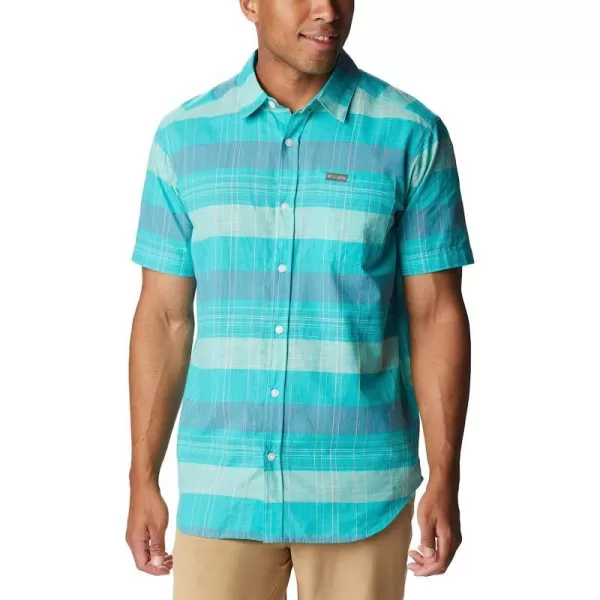 Bright Aqua Scattered Stripe