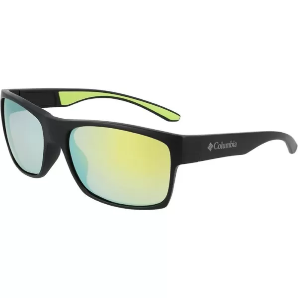 imageColumbia Mens Brisk Trail Rectangular SunglassesMatte BlackYellow