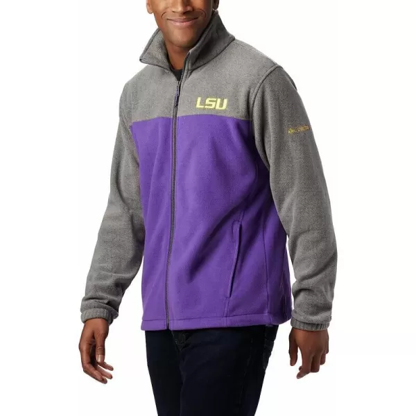 imageColumbia Mens CLG Flanker Iii Fleece JacketLSU Tigers Lsu  Charcoal Heather Vivid Purple