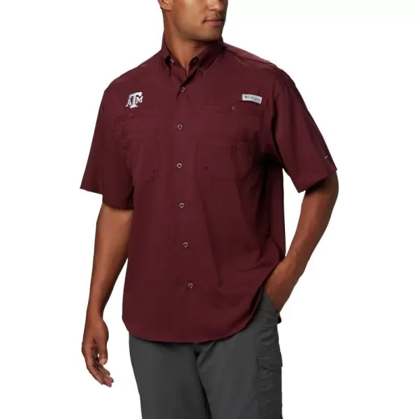 imageColumbia Mens CLG Tamiami Short Sleeve ShirtTexas AampM Aggies Tam  Maroon