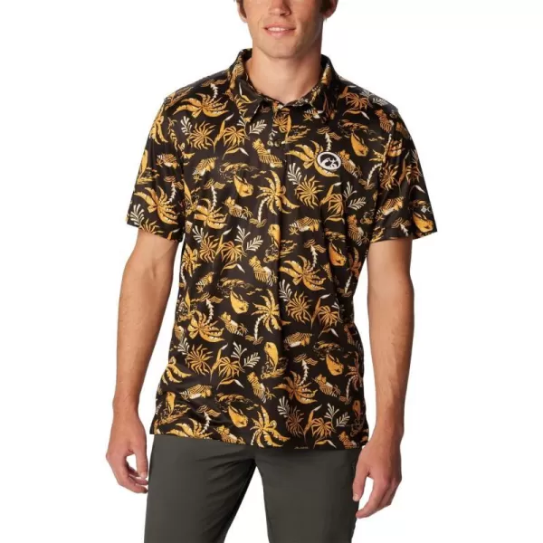 imageColumbia Mens Collegiate Super Terminal Tackle PoloIw  Black Dorado Isle Print