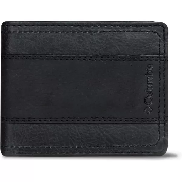 imageColumbia Mens Everyday Bifold WalletMultiple Card Slots Id WindowBlack Two Tone